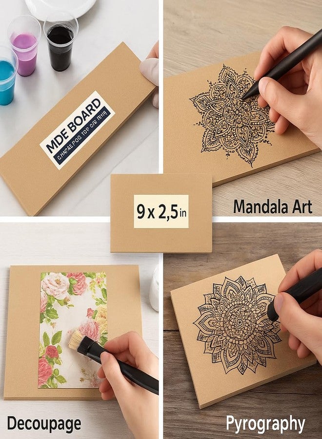 RK Trends 3.4 mm MDF Boards for DIY Art & Crafts,(Pack of 6Pcs) Wood MDF Sheets for Craft Work, Painting, Resin Art, Fluid Art, Decoupage, Mandala Art, Pyrography. (9 Inch x 2.5 Inch) - Image 2